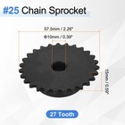  25 Chain Roller Sprocket 10mm Bore 27 Tooth With Set Screws Black