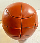 Vintage Leather Medicine Ball - 4 Pounds 9 Ounces - 8  In Diameter  Vg Condition