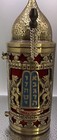Sefer Torah Brass Mezuzah Case With Hebrew Scroll  Lions   Tablets 6 Inch 