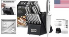 Chef-approved 20-piece Knife Block Set With Rust-resistant Steel   Sharpener