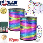 2   250 Yards Rainbow Laser Curling Ribbon Holographic Ribbon For Gifts   Crafts