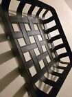 Square Tobacco Basket Farmhouse Country Black Metal 12 X 12 
