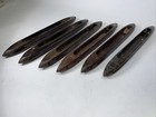 15    Vintage Wooden Loom Weaving Boat End Feed  Metal Tips  as Is  Lot Of 6