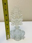Vintage Clear Press Glass Perfume Bottle W Floral Design Top 8    Tall     P   