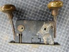 Antique Vintage Iron And Brass Exterior Entrance Door Mortise Lock With Knobs