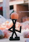 Unique Man-shaped Himalayan Salt Lamp On Geometric Stand   Relaxing Natural Glow