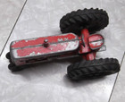 Vtg Cast Metal Lee Toys Red Tractor With Black Wheels 7  l X 3 1 2   H X 4 w