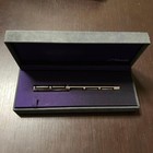 S t  Dupont Fountain Pen 18k Nib Silver Black Lacquer With Box Leather Case