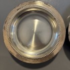 Vintage Set Of 2 W   S Blackinton Glass   Silver Plate Coaster Tray 4    Mcm  50