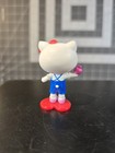 2015 Sanrio Hello Kitty Mini Figure 1 75  Red Heart Base Blue Overalls