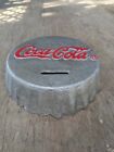 Vintage Style Round Bottle Cap Coca Cola Bank Cast Iron Paper Weight Silver Soda