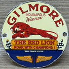 Vintage Gilmore Gasoline Porcelain Sign Gas Station Pump Plate Motor Oil Can