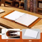 Leather 3 Ring Binder Fits 8 5 x11  Letter Size Paper  1 Inch Round Ring Bind   