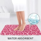  Pink Leopard Texture 3 Piece Bathroom Rugs Set  Bath Mat   Medium Leopard  03