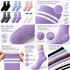 6 Pairs Women s Non Slip Grip Socks Yoga Pilates Barre Dance Crew Socks