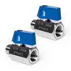 2 Pack 1 4  Mini Ball Valves - 304 Stainless Steel Npt Female male Shut-off For