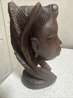 Vintage African Hand-carved Ebony Wood Bust Of A Woman  Tribal Art     