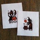 Lot Of 2 Completed Finished Cross Stitch Prairie Schooler   Halloween