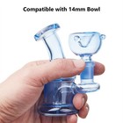 4 3  Mini Glass Bong Smoking Tobacco Glass Water Pipe With 14mm Bowl And Box