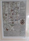 Antique Road Map C1720 Owen   Bowen Brecknokshire    brecon Wales  