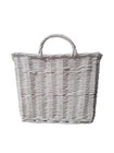 Vintage Oblong White Wicker Wall Basket 11 5  L