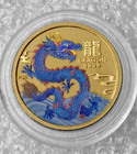 2024 Australian Gold Lunar Dragon 1 20 Oz Perth Mint Colorized Bu