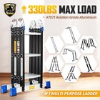 Step Ladder 12ft Multi-purpose Aluminium Folding Extension Ladders 7 In 1