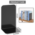 4 Pairs Black Metal Bookends For Shelves Book Stopper For Heavy Books