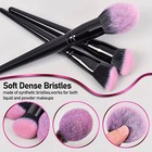 18 Pcs Soft Makeup Brush Set     Fuchsia Pink   Black Pro Brushes With Travel Case