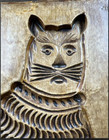La Mirada Cat Plaque Wall Hanging 1930 s Artsy California Pottery  11  X 8 