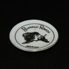 Vintage Buffalo Ranch Oklahoma Tiny 1-1 8  Mini Gold Rimmed Plate Souvenir