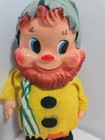 Vintage Rubber Face   Hands Christmas Elf Pixie Doll 8 5  Tall Felt Clothes 