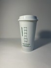 Starbucks White Reusable Plastic Travel Mug cup tumbler Grande Medium  16oz