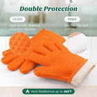 Cotton Lined Silicone Oven   Bbq Gloves  450  f Heat Resistant Waterproof   Non-s