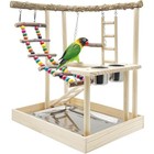Wooden Bird Play Gym Stand Small Medium Parrots Exercise Sturdy Climbing Toys Us