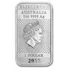 2018 Australia 1 Oz Silver Dragon Rectangular Coin  bu 