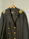 Vintage 1950s Us Navy Officer Bridge Coat Wool Greatcoat N-140 Size 40l Gold But