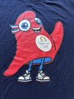 Official Paris 2024 Summer Olympics Phryges Mascot T-shirt Navy Blue Adult S