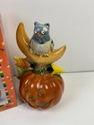 Debbie Mumm Sakura Halloween Votive Holder Pumpkin Owl Moon Vintage 1998 Mint