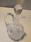 Abp Cut Crystal Glass Cruet With Stopper Pinwheel Pattern Clear Vintage 