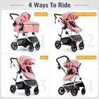 Baby Stroller  2-in-1 Reversible Toddler Seat With Bassinet Mode  Foldable In   