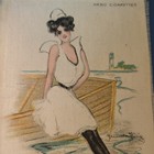 Nebo Cigarettes Tobacco Silk Felt Fabric  block Island Girl  Collectible