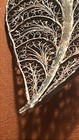 Vintage Antique Silver Signed Filigree Olive Leaf Pin Brooch Palestine 2 5   x1 5   