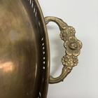 Antique Gilded Brass Serving Tray With Pierced Gallery   Ornate Handles     15   
