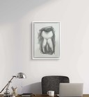 Original Charcoal Drawing Sketch Tooth 9x12 Paper Modern Wall Art Home Decor New