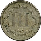 1868 Three Cent Nickel 3cn  About Uncirculated Au  Minor Stains