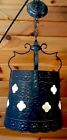 Vintage 1960   s Gothic Mission Tudor Medieval Large Hanging Barrel Light Fixture