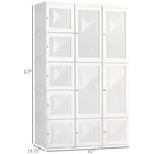 Portable Wardrobe Closet Folding Clothes Cabinet Armoire W  Cube Storage  White