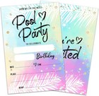 20 Pcs Pool Party Invitations For Birthday With Envelopes - 4  x6   Summer Sw   