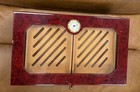 Quality Importers Versailles 100 Cigar Glass Top Humidor  High Gloss Cherry 